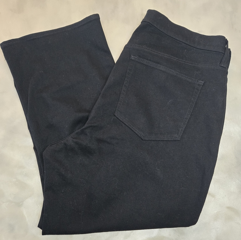 J. Crew Factory Black Mid Rise Flare Crop Ankle Jeans Size 35